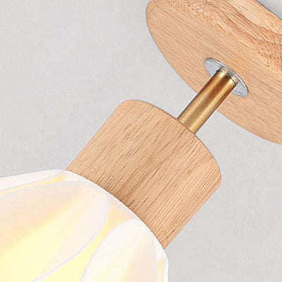 Japanische Wabi-Sabi Minimalist Log 1-Light Semi-Flush Mount Light 