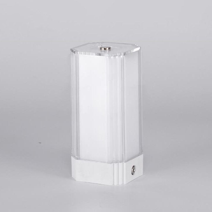 Modern Solid Color Rectangular Acrylic DC Rechargeable Night Light Table Lamp