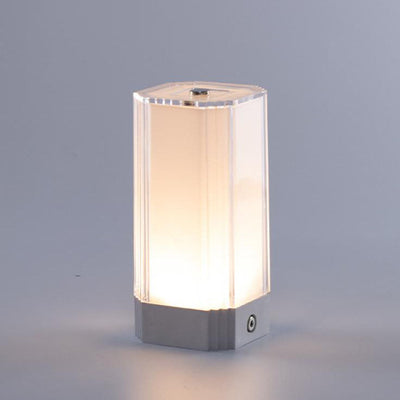 Modern Solid Color Rectangular Acrylic DC Rechargeable Night Light Table Lamp