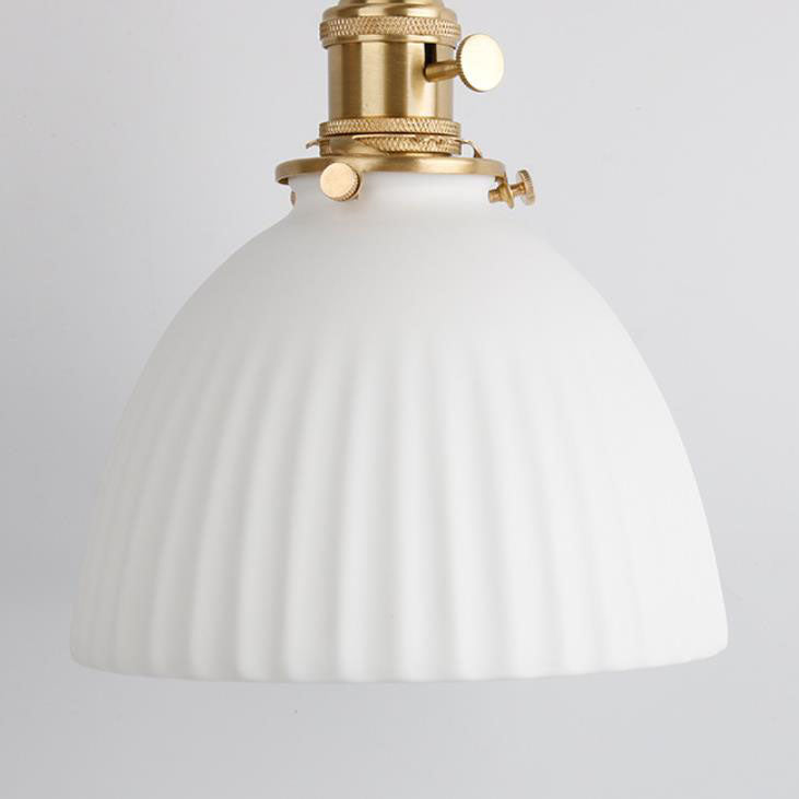 Japanese Minimalist Pure White Ceramic 1-Light Pendant Light
