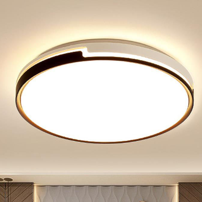 Modern Minimalist Round Edge Hardware Acrylic LED Flush Mount Ceiling Light For Living Room &amp; Bedroom