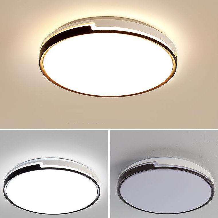 Modern Minimalist Round Edge Hardware Acrylic LED Flush Mount Ceiling Light For Living Room &amp; Bedroom