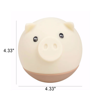 Lámpara de mesa LED infantil de silicona redonda creativa de cerdito de dibujos animados 