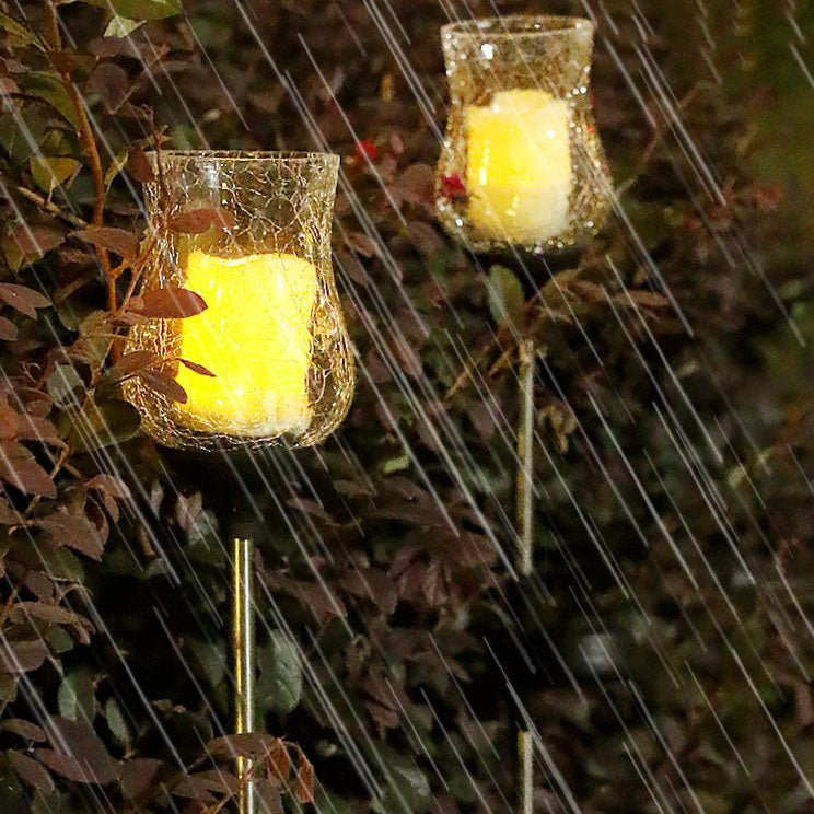 Moderne minimalistische Tulpen-Simulation aus Glas, Edelstahl und ABS, solarbetrieben, wasserdicht, LED-Bodeneinbau-Licht für die Außenrasenlandschaft 