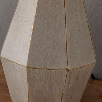 Nordic Minimalist Diamond Resin Base Fabric Drum 1-Light Table Lamp