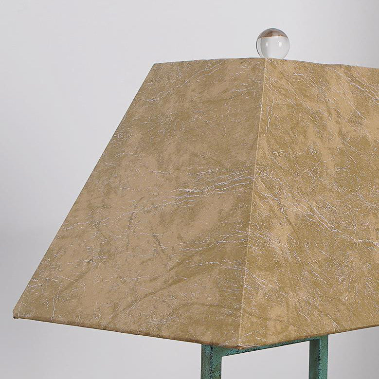Traditional Chinese Parchment Iron Painted 1-Light Table Lamp For Living Room &amp; Bedroom