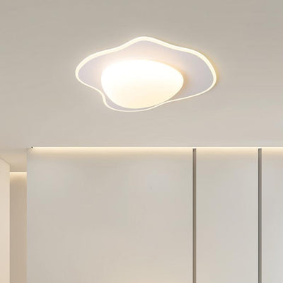 Modern Minimalist Cream Round LED Flush Mount Ceiling Light