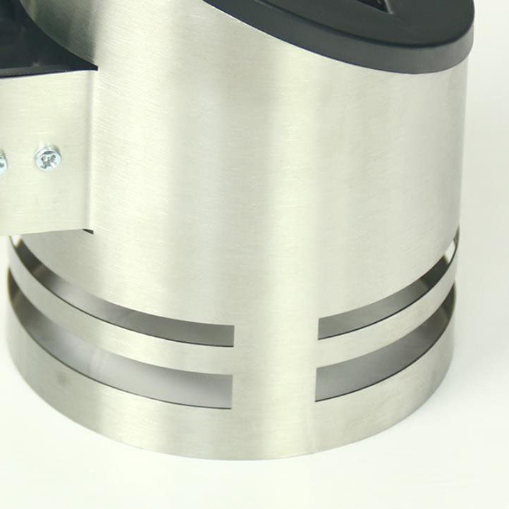Solar Stainless Steel Cylindrical Spotlight Waterproof Patio LED Wall Sconce Lamp