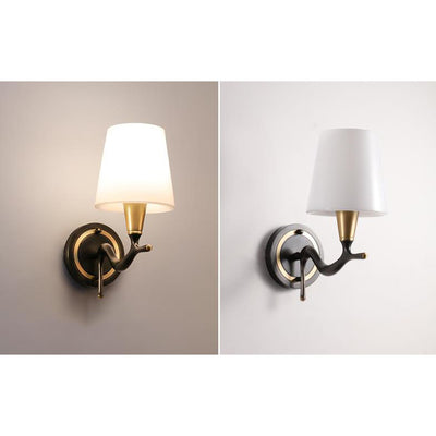 European Luxury Brass Swan Neck Glass 1/2 Light Wall Sconce Lamp