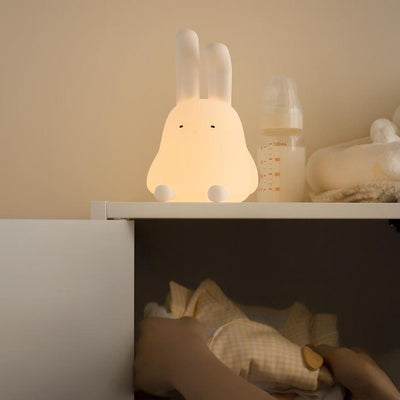 Creative Cute Folded Ear Rabbit Silicone Pat  LED Night Light Table Lamp