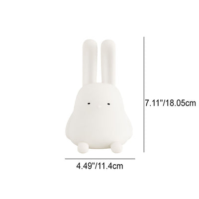 Creative Cute Folded Ear Rabbit Silicone Pat  LED Night Light Table Lamp