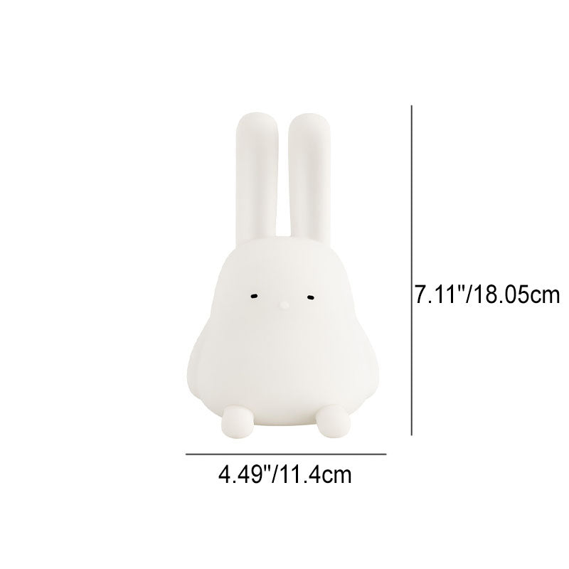 Creative Cute Folded Ear Rabbit Silicone Pat  LED Night Light Table Lamp