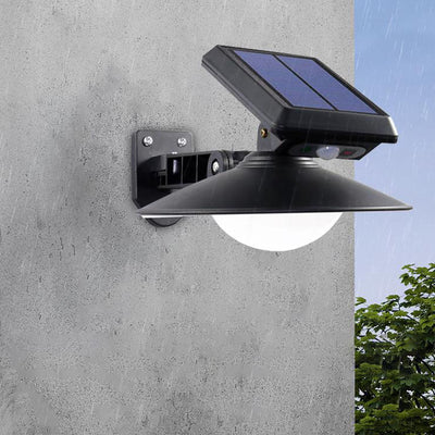 Solar Outdoor Round Cone Waterproof Patio LED Wall Sconce Lamp