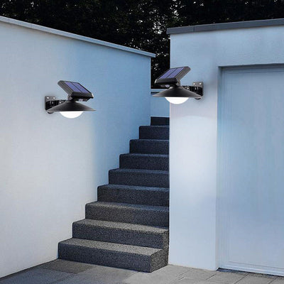 Solar Outdoor Round Cone Waterproof Patio LED Wall Sconce Lamp