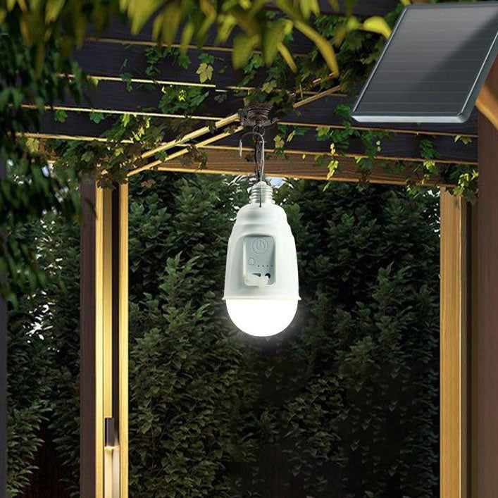 Modern Minimalist ABS Round Bulb-shaped Solar Waterproof LED Camping Emergency Light For Outdoor