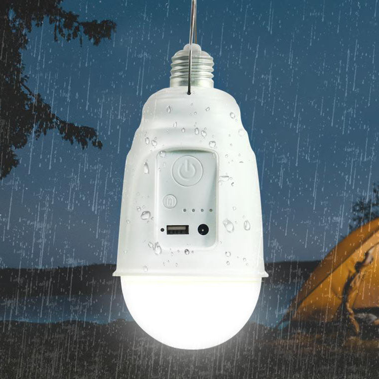 Modern Minimalist ABS Round Bulb-shaped Solar Waterproof LED Camping Emergency Light For Outdoor