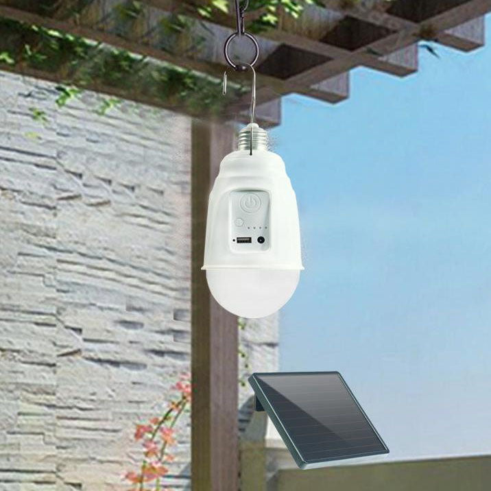 Modern Minimalist ABS Round Bulb-shaped Solar Waterproof LED Camping Emergency Light For Outdoor