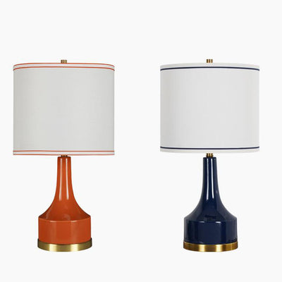 Modern Light Luxury Fabric Cylinder Water Drop Jar 1-Light Table Lamp