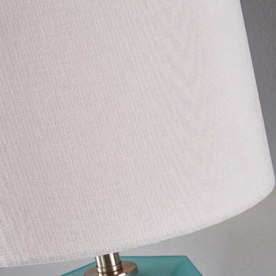 Nordic Drum Fabric Rhombus Ball Base 1-Light Table Lamp