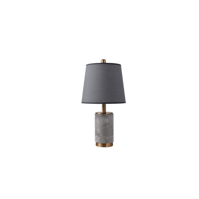 Lampe de table à 1 lumière avec base en colonne de marbre et abat-jour en tissu de luxe nordique 