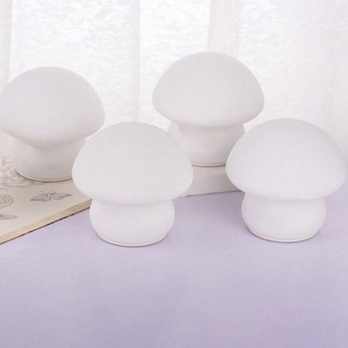 Lámpara de Mesa LED de Luz Nocturna de Silicona Pura Blanca de Champiñón Moderno 