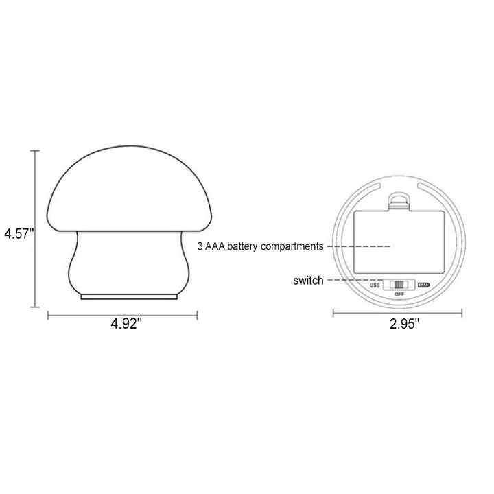 Lámpara de Mesa LED de Luz Nocturna de Silicona Pura Blanca de Champiñón Moderno 