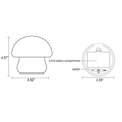 Lámpara de Mesa LED de Luz Nocturna de Silicona Pura Blanca de Champiñón Moderno 