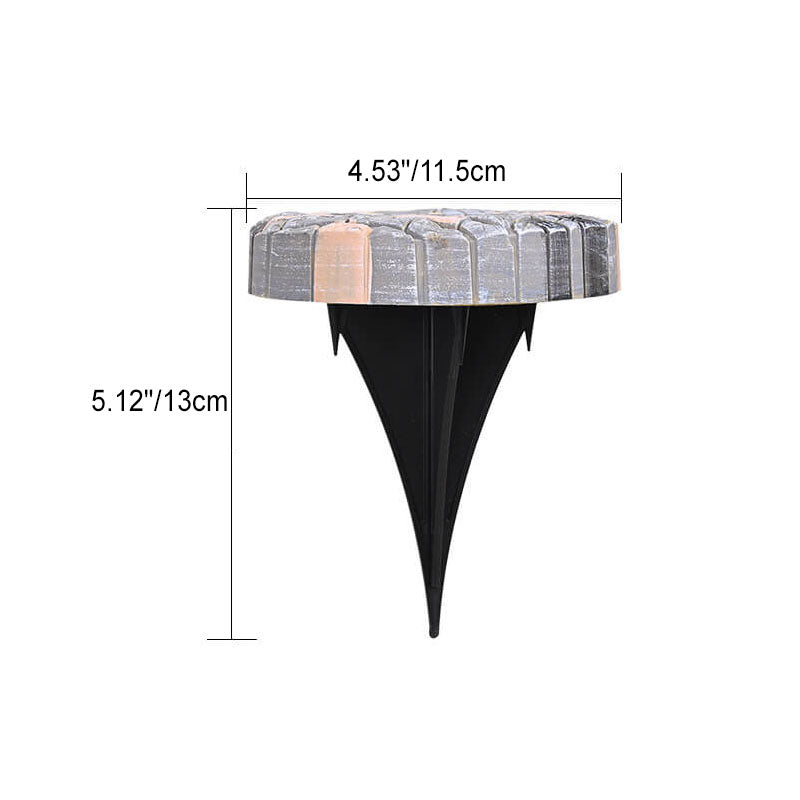 Modern Minimalist Solar Outdoor Round Resin Brick LED Garden Ground Insert Decorative Landscape Light For Outdoor