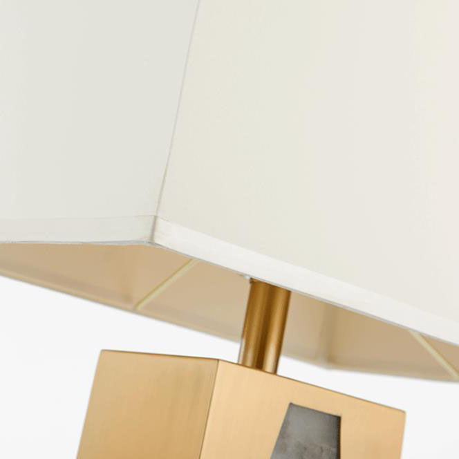 Moderne minimalistische Lucite Stoff Metall 1-Licht Tischlampe 