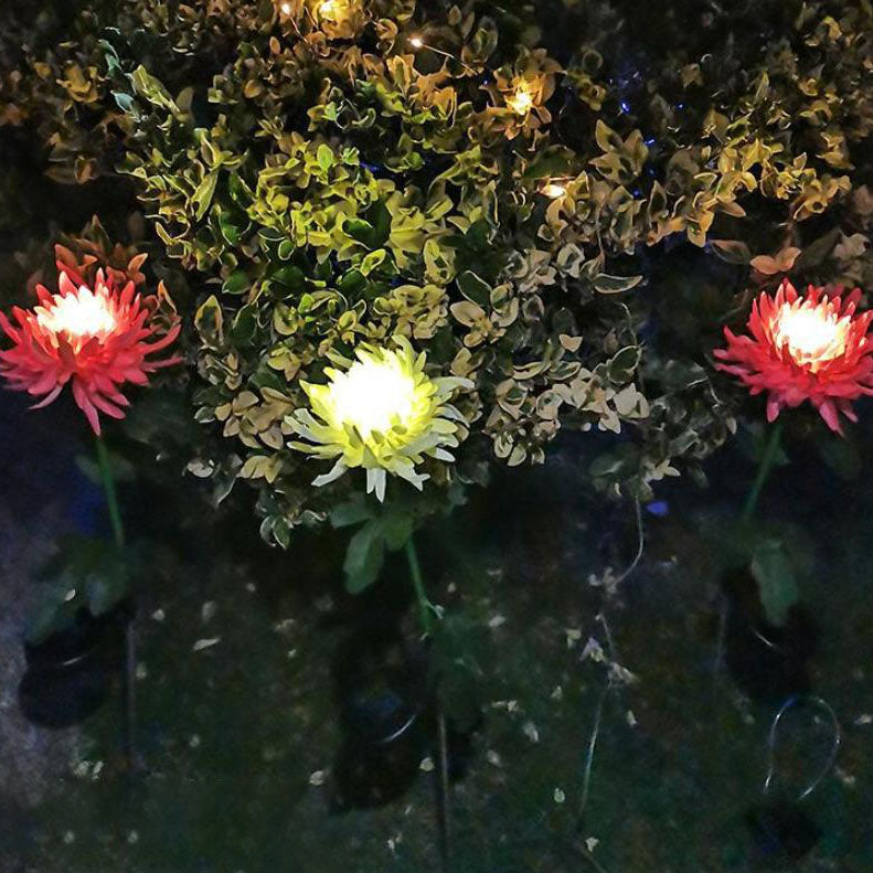 Outdoor Solar Waterproof Simulation Chrysanthemum Decorative LED Lawn Insert Landscape Light