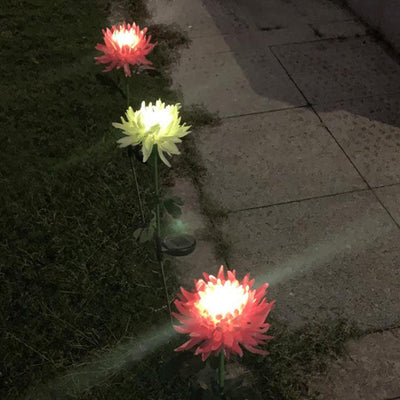 Outdoor Solar Waterproof Simulation Chrysanthemum Decorative LED Lawn Insert Landscape Light