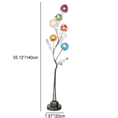 Creative Aluminum Weaving Balls Tree Branch Rustic Decor 6-Light Standing Floor Lamp