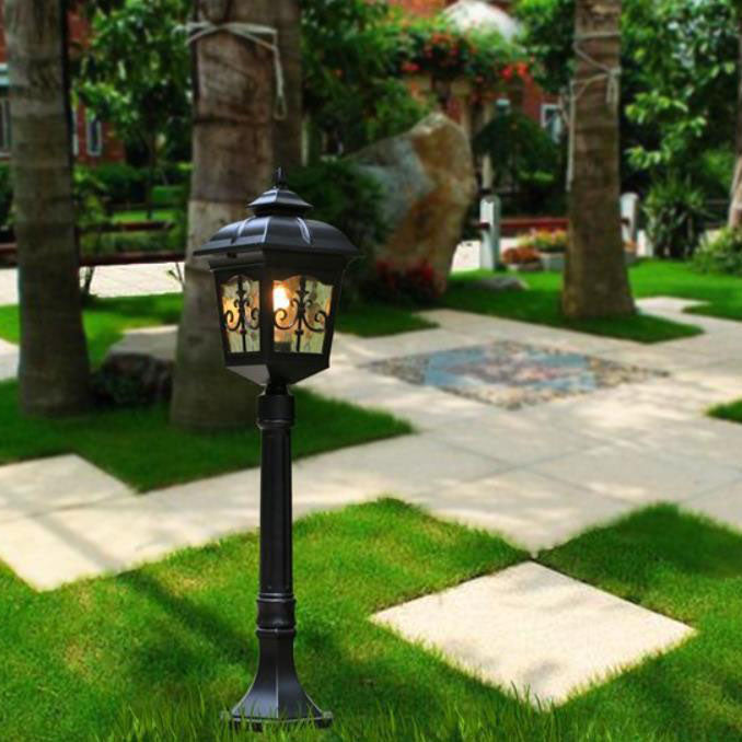 Luz de Paisaje de Césped Exterior de 1 Luz con Flecha Cuadrada de Flor Impermeable Industrial 
