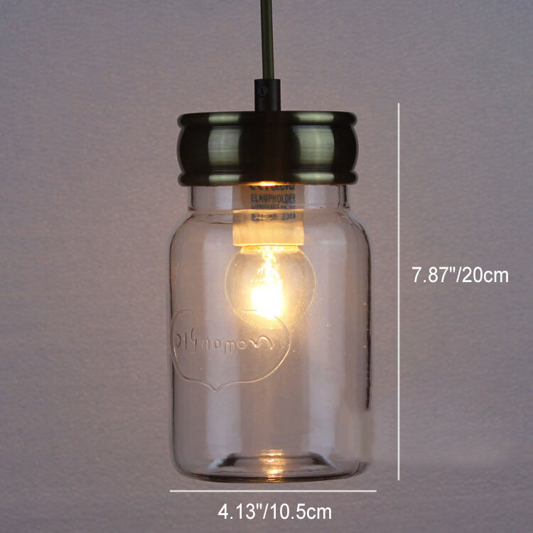 Nordic Retro Aluminum Glass Bottle Shade 1 Light Pendant Light