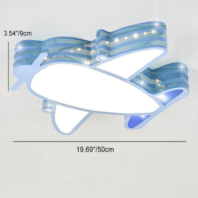 Creative Simplicity Airplane Acrylic LED Kids Flush Mount Ceiling Light