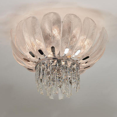 Lustre de plafond encastré en verre cristal de luxe européen moderne 9/12/16 lumières 