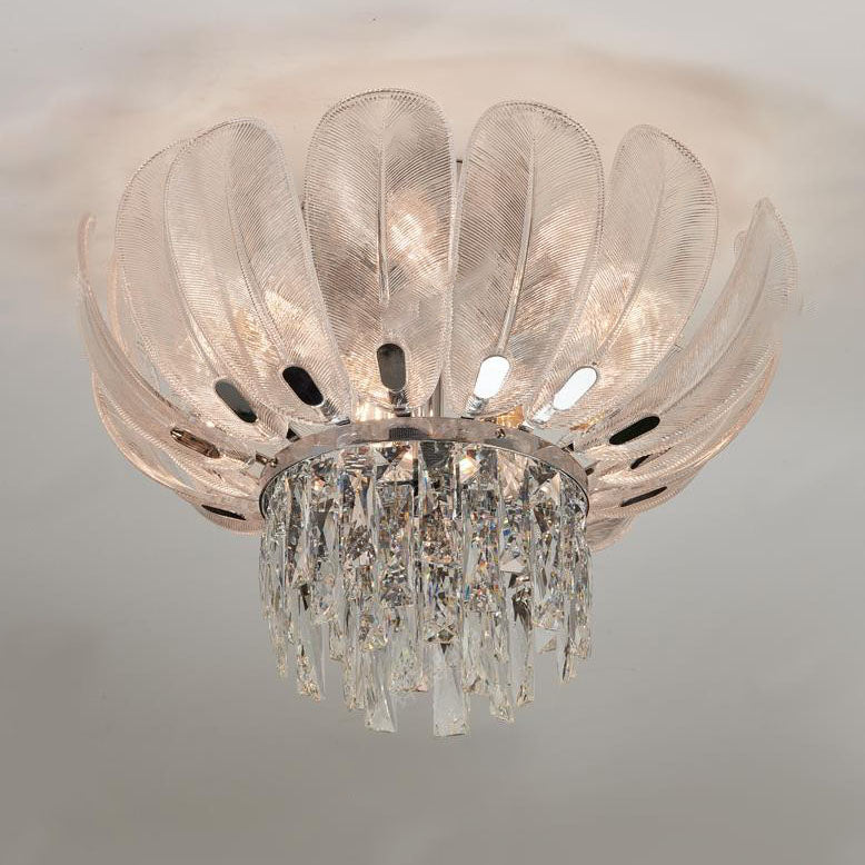 Modern European Luxury Crystal Glass 9/12/16 Lights  Flush Mount Ceiling Light