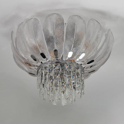 Lustre de plafond encastré en verre cristal de luxe européen moderne 9/12/16 lumières 