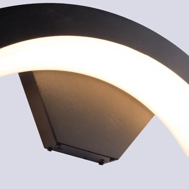 Lámpara de Aplique de Pared LED Curva de Aluminio Acrílico Impermeable para Exteriores Moderna 