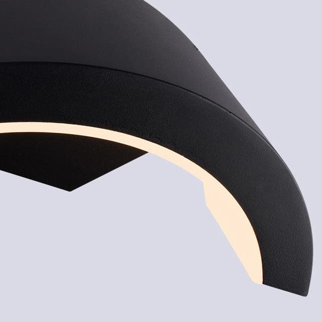 Lámpara de Aplique de Pared LED Curva de Aluminio Acrílico Impermeable para Exteriores Moderna 