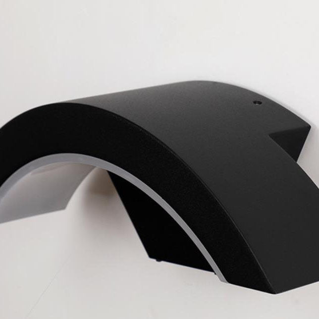 Lámpara de Aplique de Pared LED Curva de Aluminio Acrílico Impermeable para Exteriores Moderna 