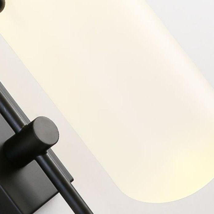 Modern Wrought Iron Frosted Glass 1-Light Wall Sconce Lamp