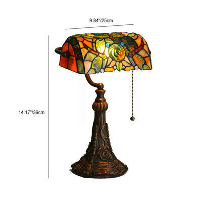 Tiffany Dragonfly Rose Glass 1-Light Table Lamp