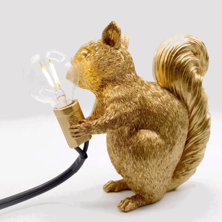 Contemporary  Creative Resin Squirrel 1-Light Decoration Table Lamp for Living Room