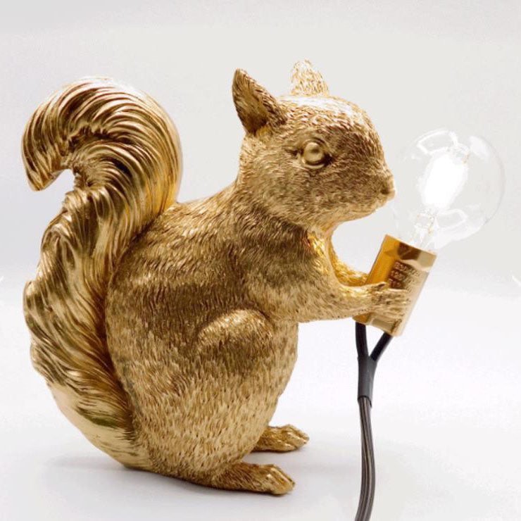 Contemporary  Creative Resin Squirrel 1-Light Decoration Table Lamp for Living Room