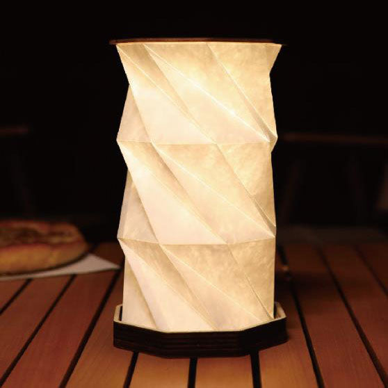 Contemporary Creative Rotating Foldable Wooden Touch LED Decoration Night Light Table Lamp for Bedroom
