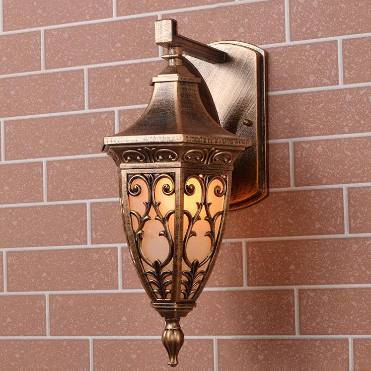 Europäischer Retro-Quadratkasten Wasserdichte Aluminium 1-Licht Außenwandleuchte 