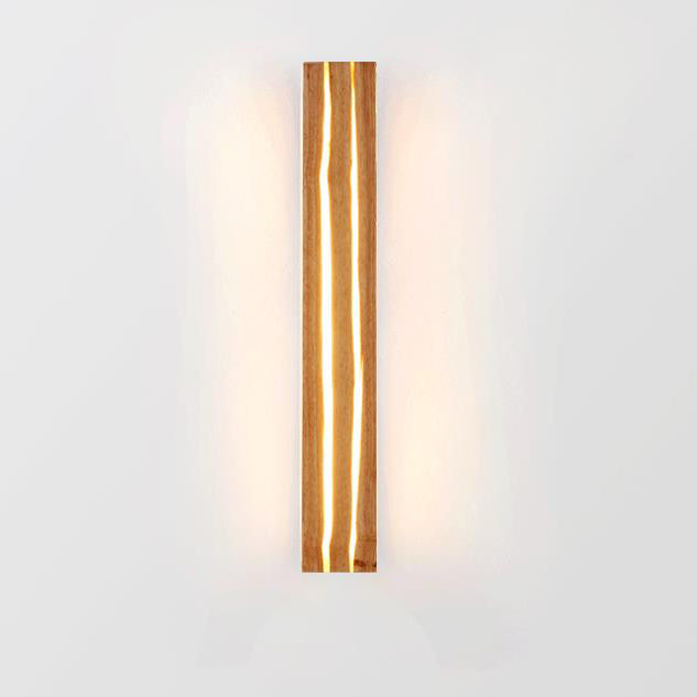 Japanese Wabi-sabi Modern Linear Wood LED Wall Sconce Lamp