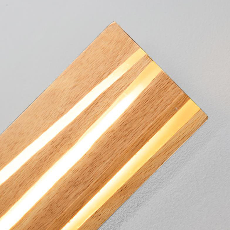 Japanese Wabi-sabi Modern Linear Wood LED Wall Sconce Lamp