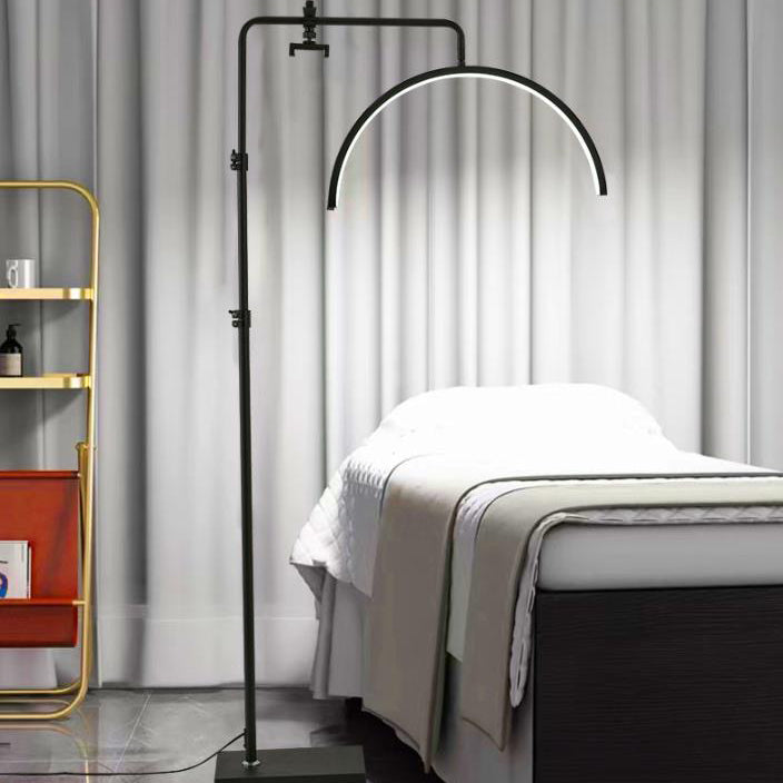 Modern Minimalist Half-Moon Iron Retractable LED Standing Floor Lamp